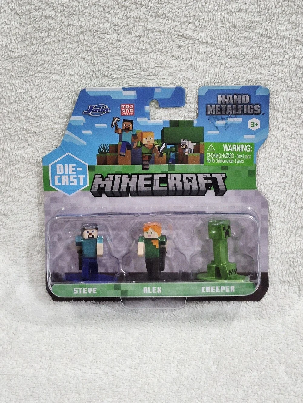 MINECRAFT Nano Metalfigs 2024 Steve Alex Creeper Die Cast #84656 3 Piece Set New